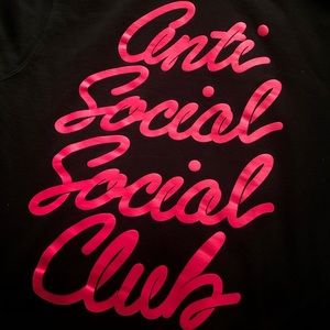 Anti Social Social Club Pink Script Hoodie